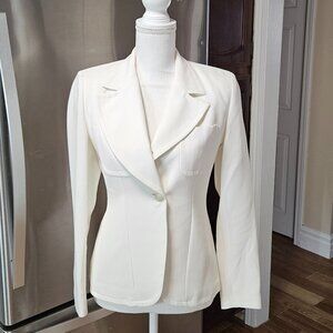 Vintage Hugo Buscati Collection Women’s Size 2 Double Breasted White Blazer